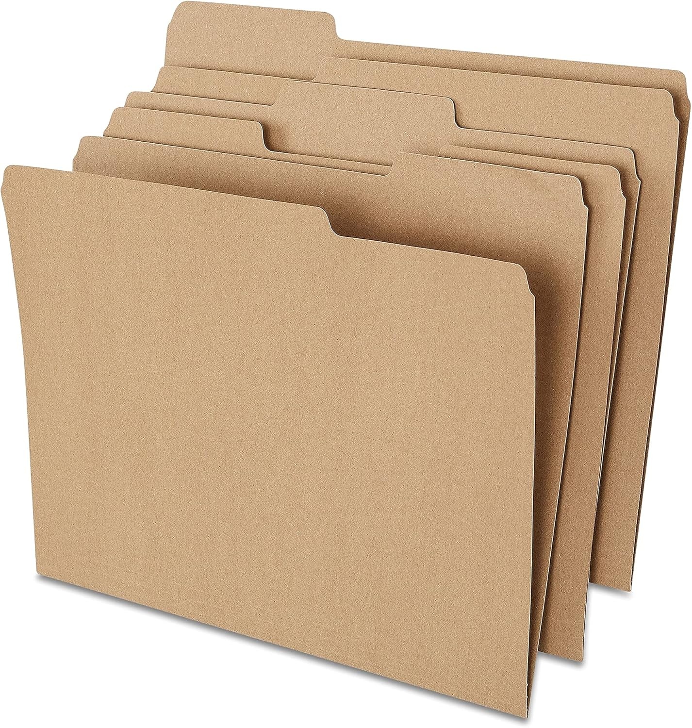 image:imageStaples File Folders Letter Size 13Cut Tabs Assorted Colors Durable 105Point Paper Stock 100PackKraft