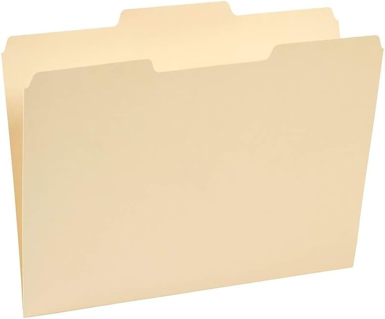 image:imageStaples File Folders Letter Size 13Cut Tabs Assorted Positions Manila Durable Paper Stock 100Pack