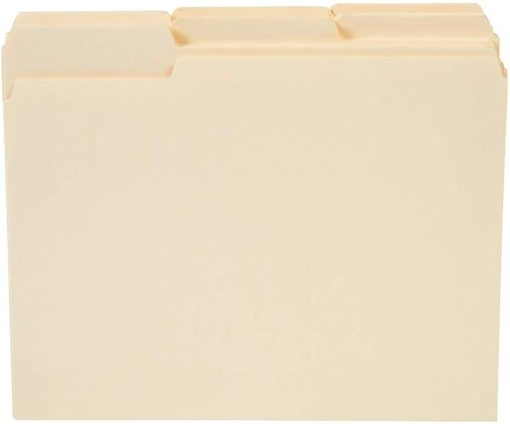 image:imageStaples File Folders Letter Size 13Cut Tabs Assorted Positions Manila Durable Paper Stock 100Pack
