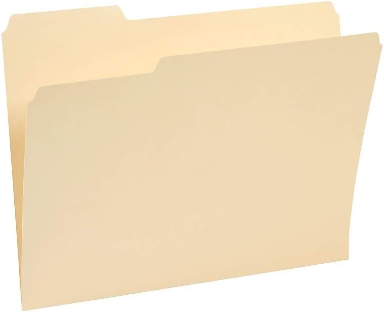 image:imageStaples File Folders Letter Size 13Cut Tabs Assorted Positions Manila Durable Paper Stock 100Pack