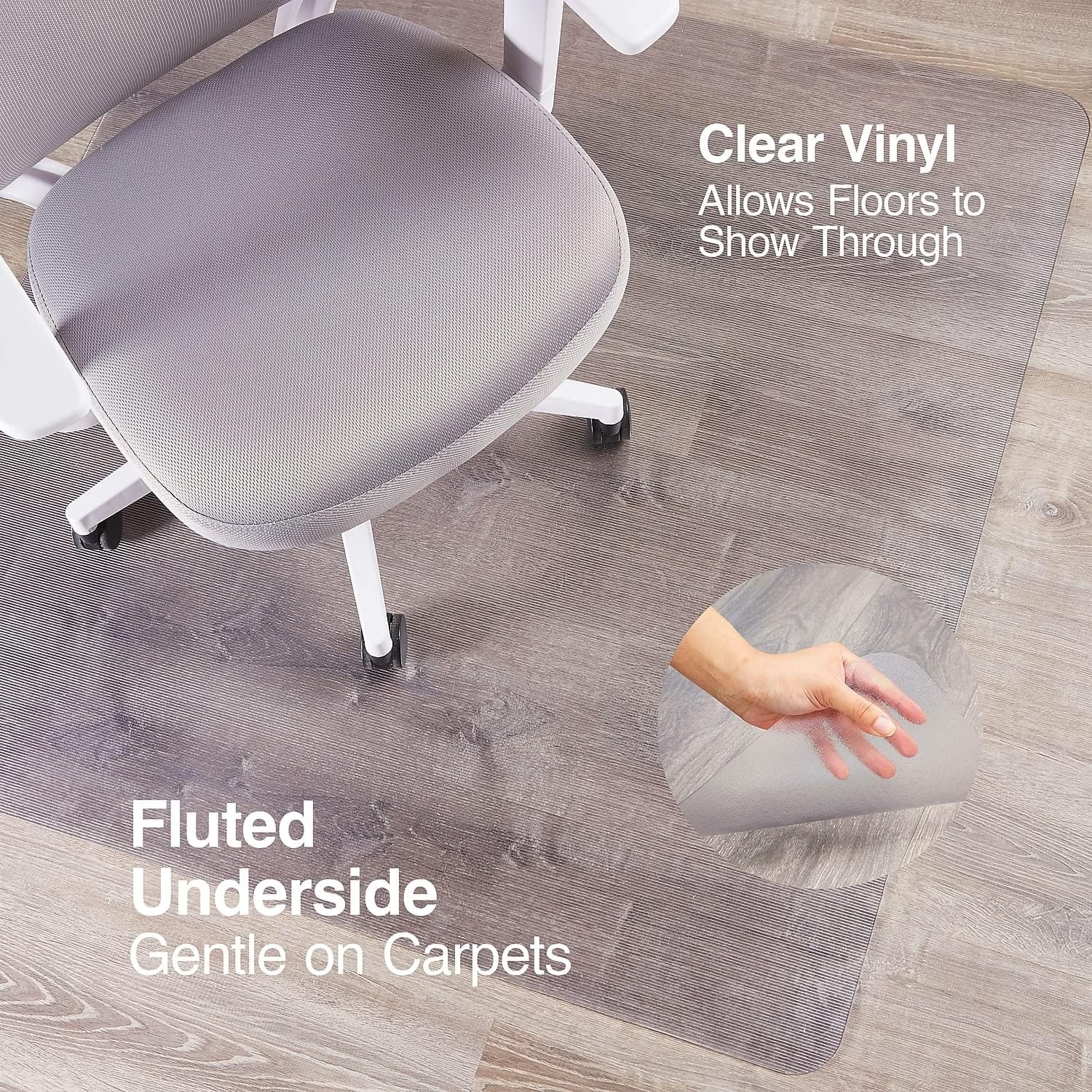 image:imageStaples Medium Pile Carpet and Hard Floor Chair Mat 46Inch X 48Inch Rectangular