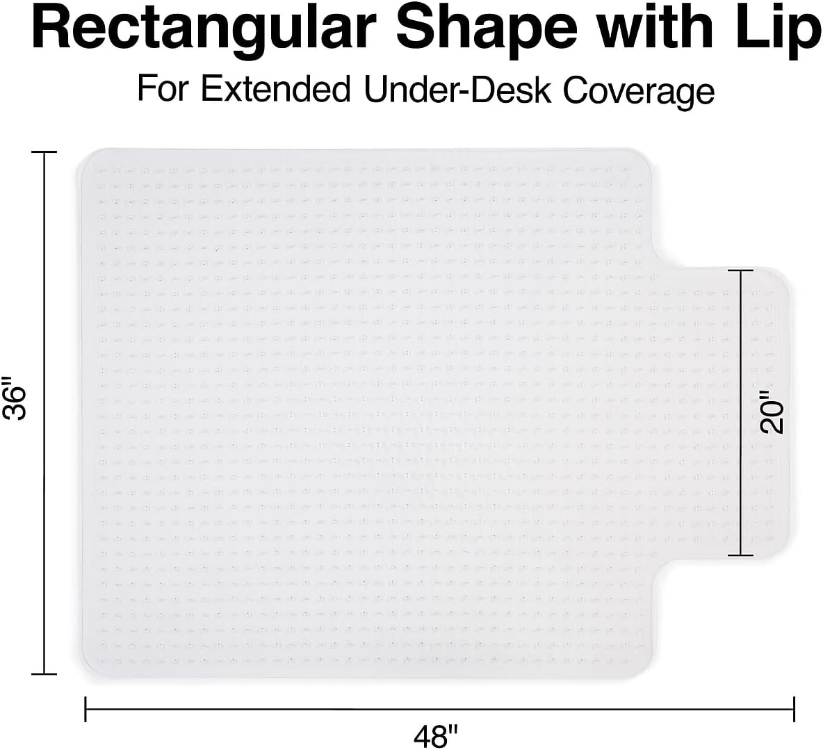image:imageStaples Office Chair Mat Clear Floor Mats with Lip MediumPile Carpets Extended UnderDesk Coverage 45 x 53 Inch Smooth Glide36 x 48