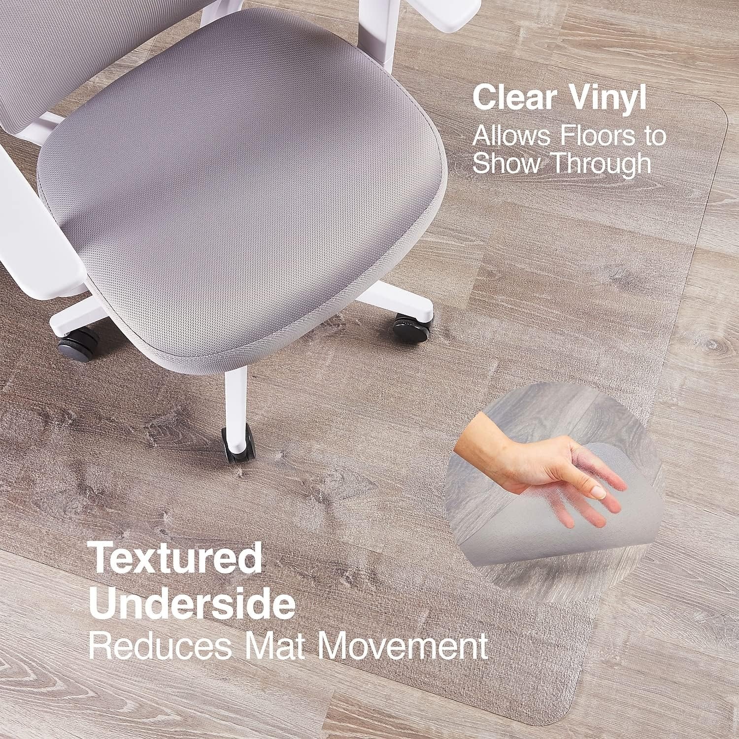 image:imageStaples Office Chair Mat Clear Floor Mats with Lip MediumPile Carpets Extended UnderDesk Coverage 45 x 53 Inch Smooth Glide45 x 53