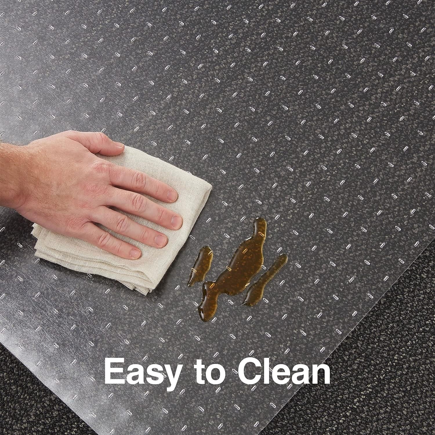 image:imageStaples Office Chair Mat Clear Floor Mats with Lip MediumPile Carpets Extended UnderDesk Coverage 45 x 53 Inch Smooth Glide45 x 53