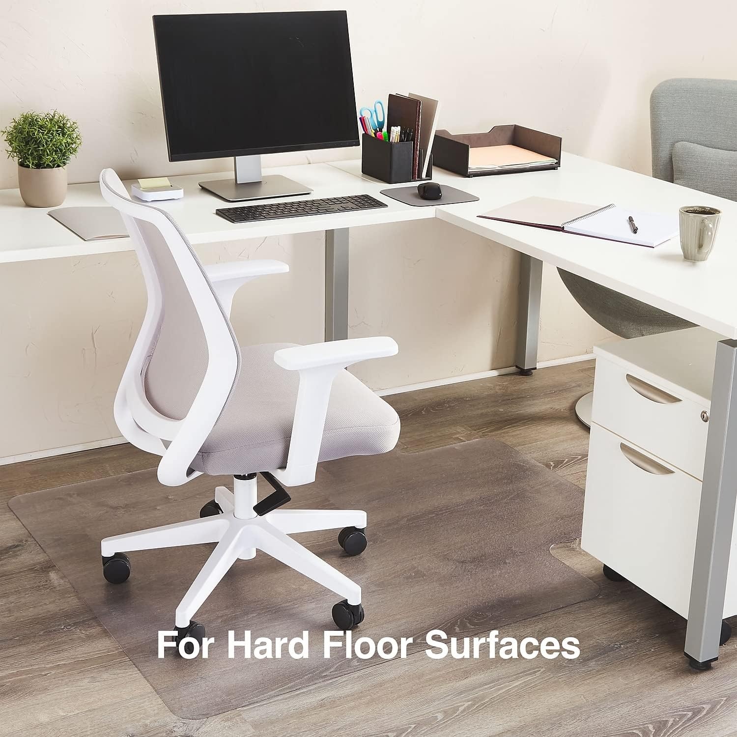 image:imageStaples Office Chair Mat Clear Floor Mats with Lip MediumPile Carpets Extended UnderDesk Coverage 45 x 53 Inch Smooth Glide45 x 53
