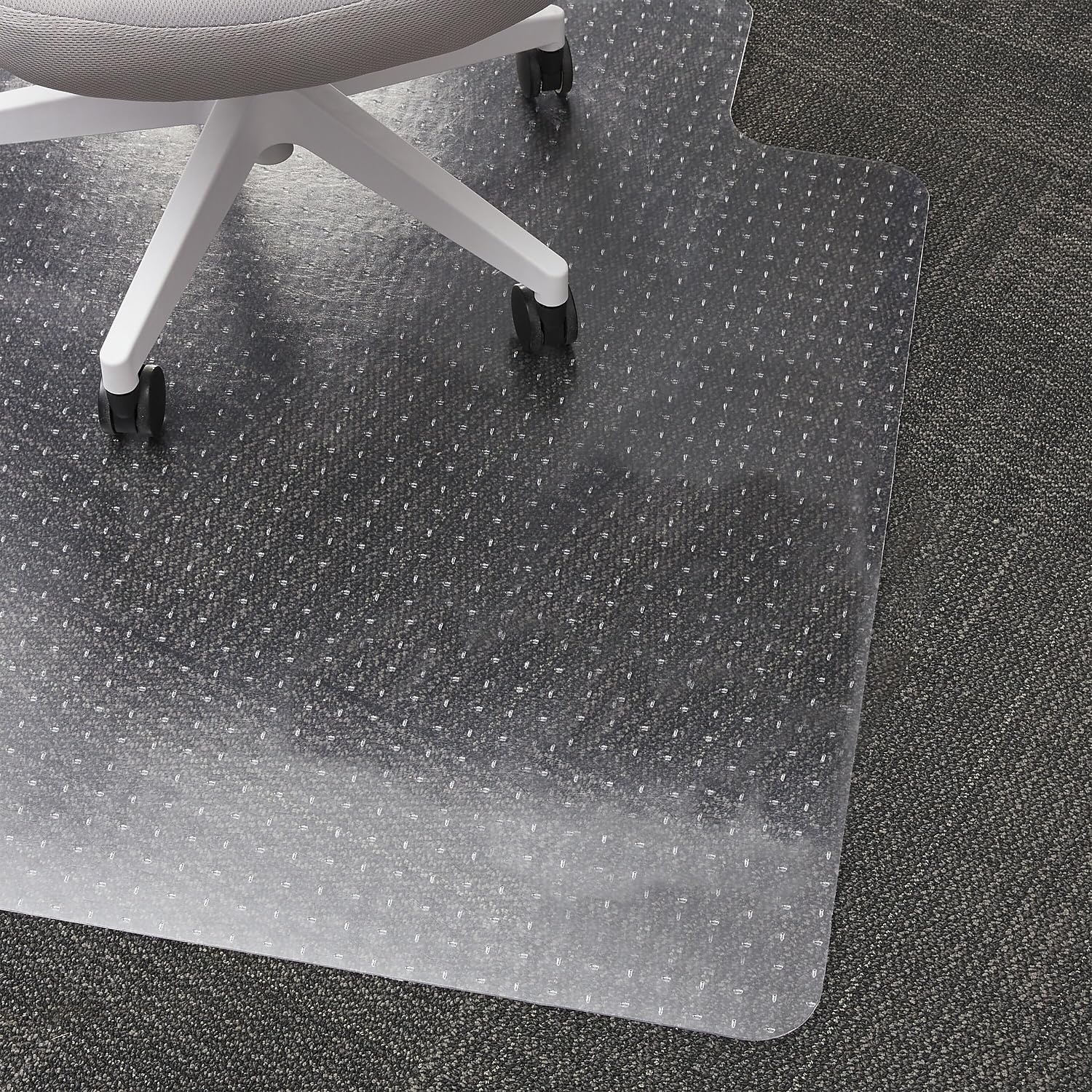 image:imageStaples Office Chair Mat Clear Floor Mats with Lip MediumPile Carpets Extended UnderDesk Coverage 45 x 53 Inch Smooth Glide45 x 53