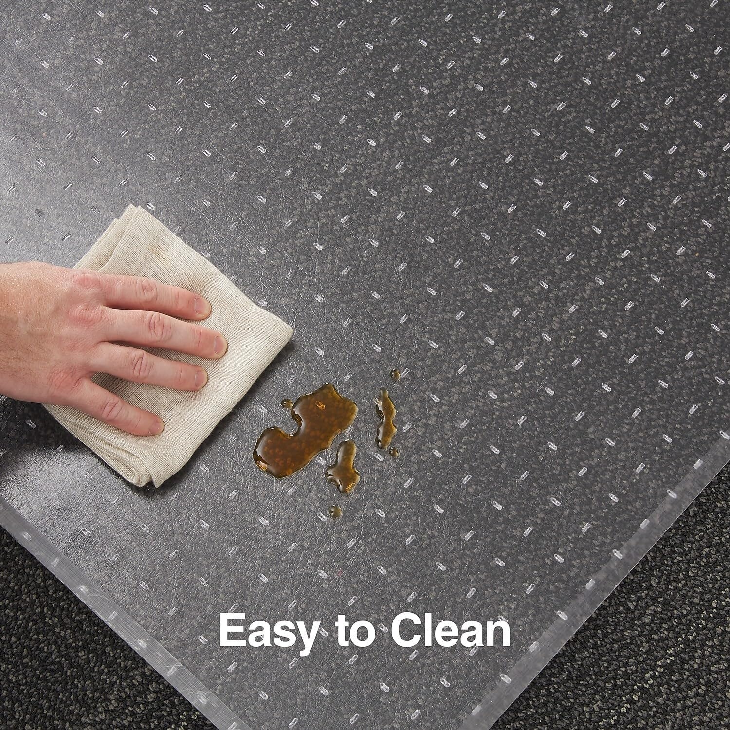 image:imageStaples Office Chair Mat Clear Floor Mats with Lip MediumPile Carpets Extended UnderDesk Coverage 45 x 53 Inch Smooth Glide46 x 60