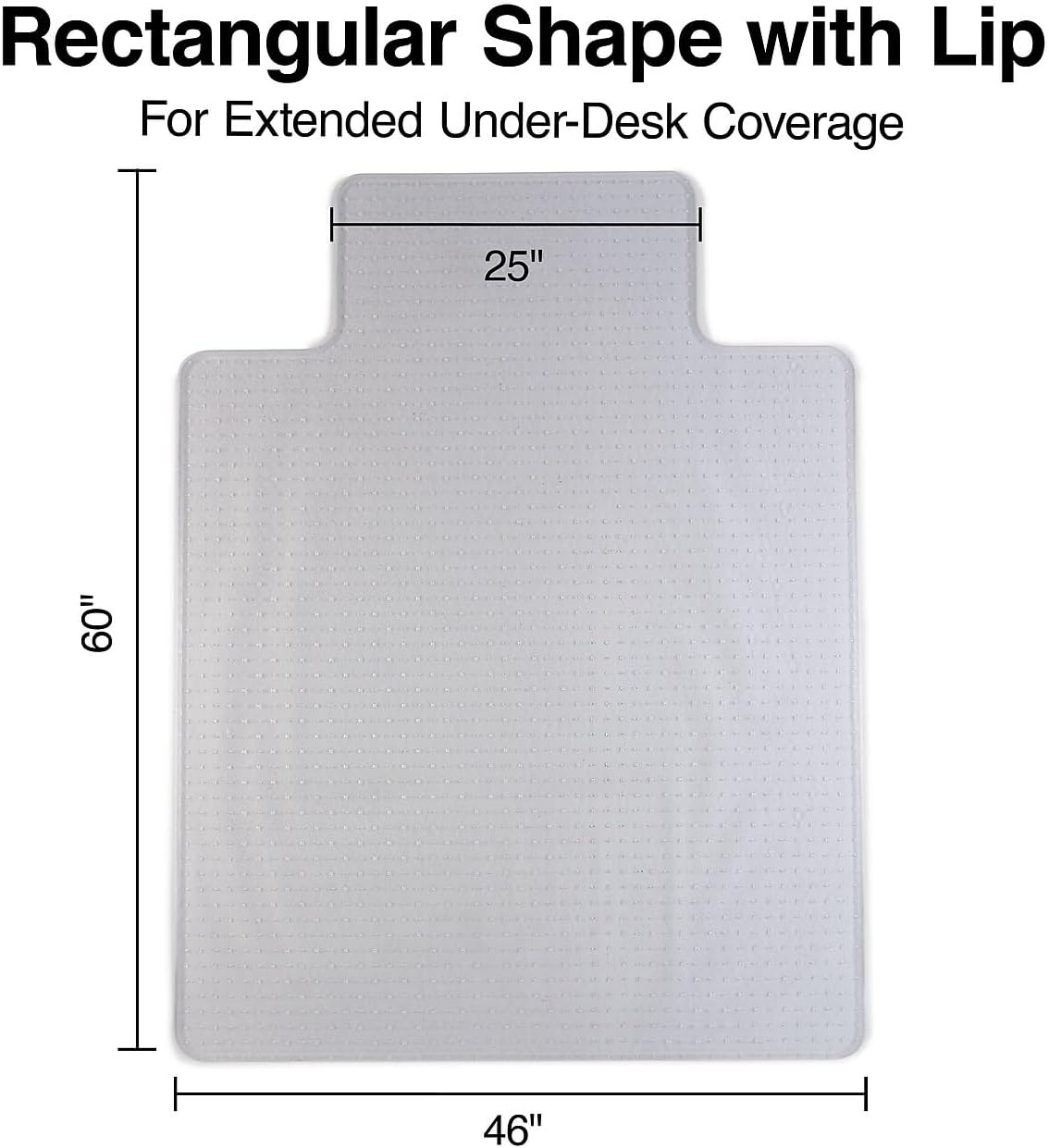 image:imageStaples Office Chair Mat Clear Floor Mats with Lip MediumPile Carpets Extended UnderDesk Coverage 45 x 53 Inch Smooth Glide46 x 60
