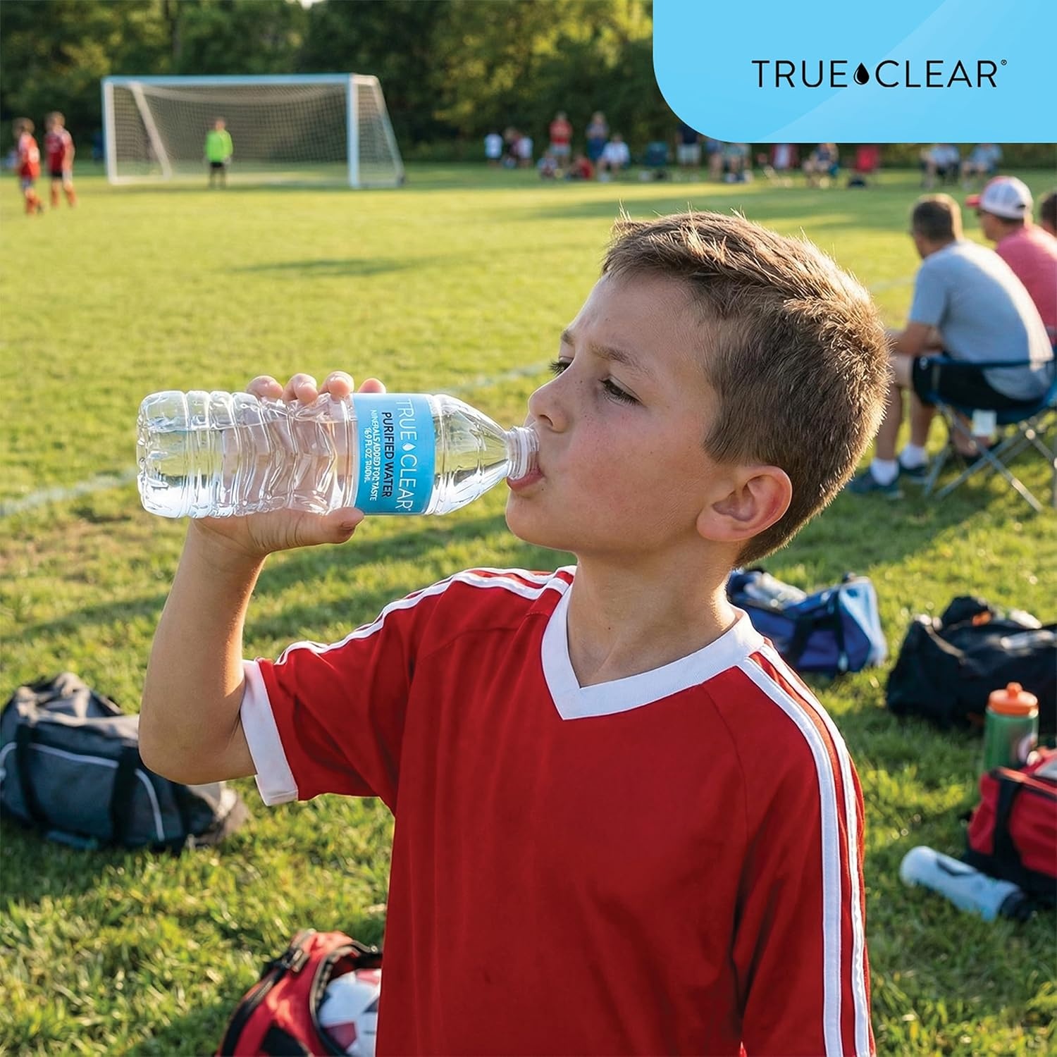 image:imageStaples True Clear Purified Drinking Water 8 fl oz Bottles 24Pack BPAFree Recyclable Bottles for Lunches Travel Sports and Office Breakrooms169 Fl Oz Pack of 24