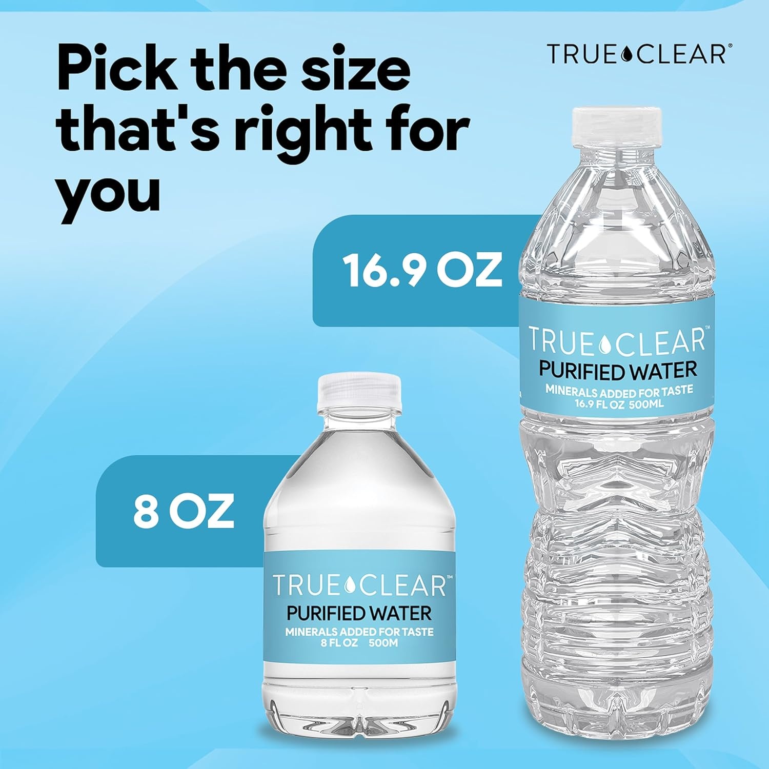 image:imageStaples True Clear Purified Drinking Water 8 fl oz Bottles 24Pack BPAFree Recyclable Bottles for Lunches Travel Sports and Office Breakrooms169 Fl Oz Pack of 24