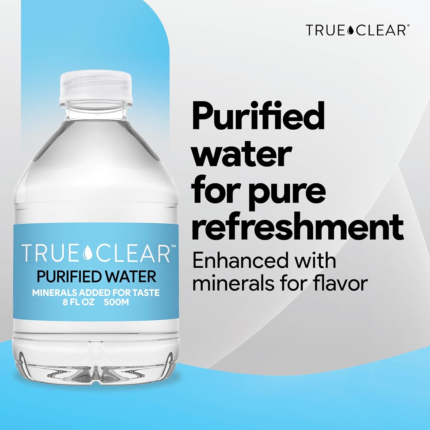 image:imageStaples True Clear Purified Drinking Water 8 fl oz Bottles 24Pack BPAFree Recyclable Bottles for Lunches Travel Sports and Office Breakrooms8 Fl Oz Pack of 24