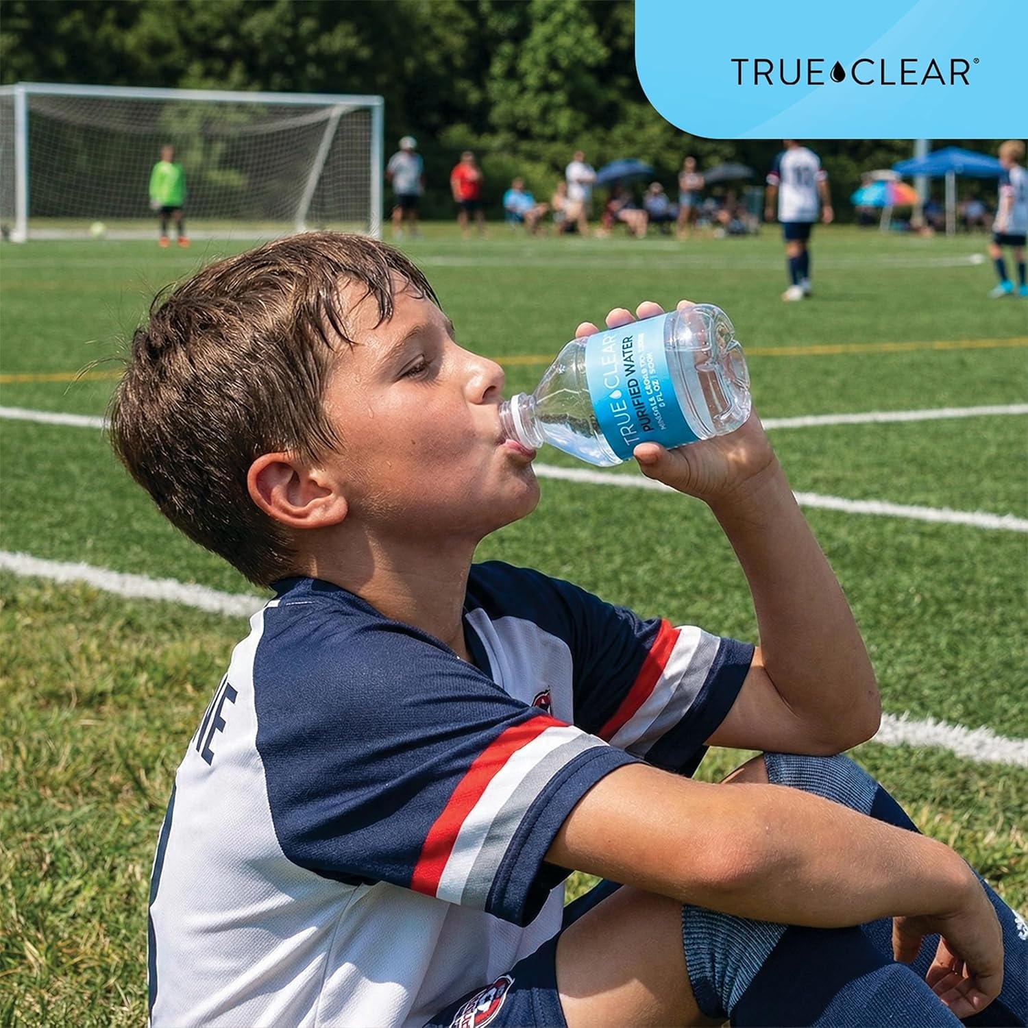 image:imageStaples True Clear Purified Drinking Water 8 fl oz Bottles 24Pack BPAFree Recyclable Bottles for Lunches Travel Sports and Office Breakrooms8 Fl Oz Pack of 24