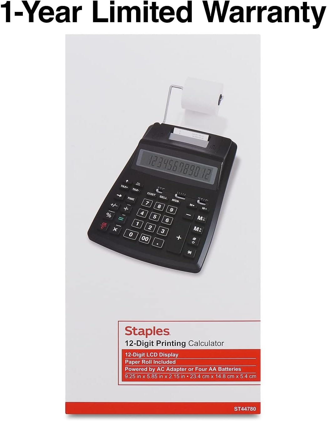 image:imageTRU RED 12Digit Desktop Printing Calculator Black Paper Tape Printing Large Display Office Accounting amp Business Use