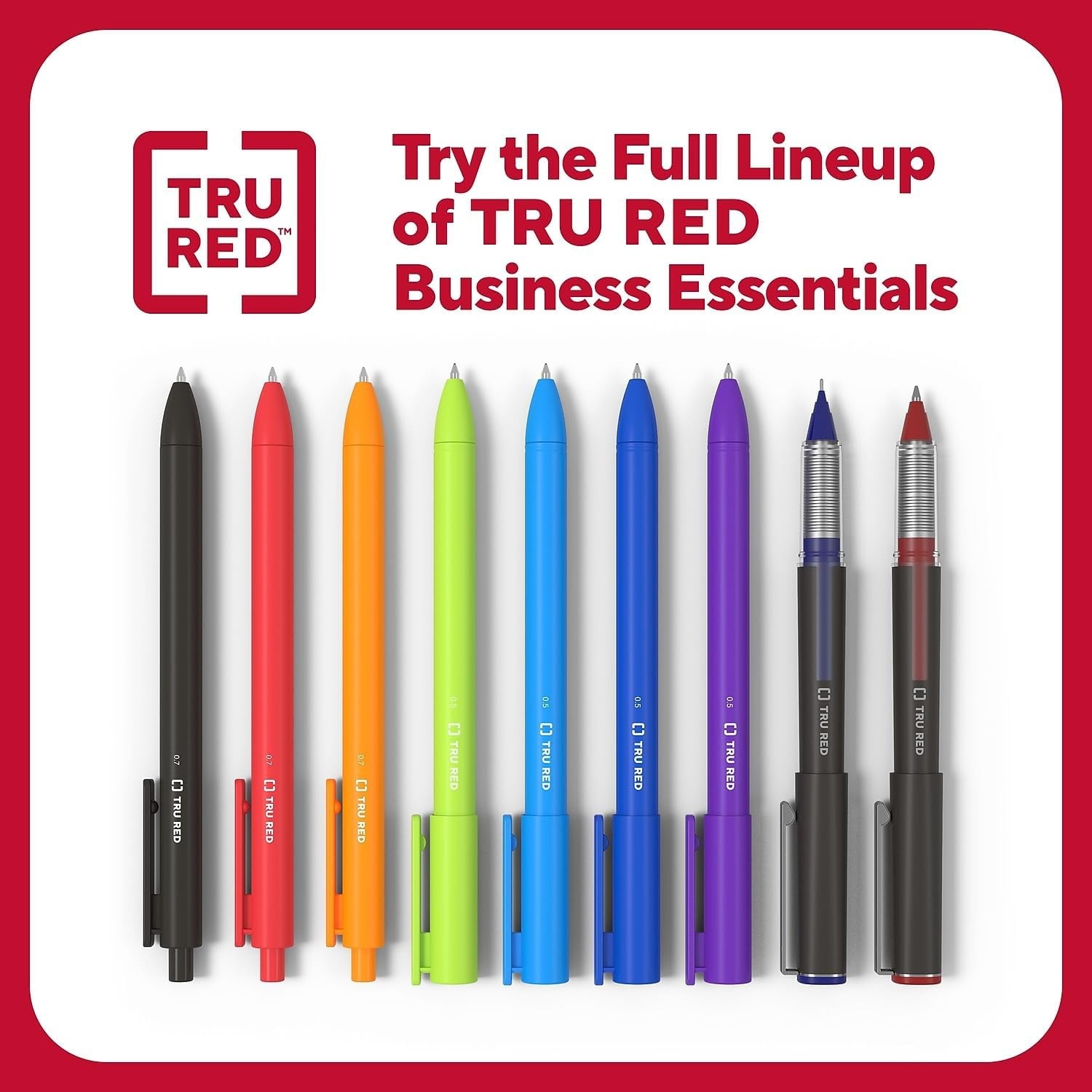 image:imageTRU RED Retractable Gel Pens Medium Point 07mm Black Ink 12 Pack QuickDry Pens for NoSmear Notes amp Office WritingAssorted