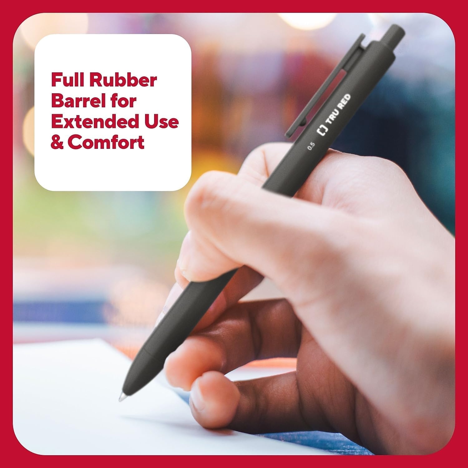 image:imageTRU RED Retractable Gel Pens Medium Point 07mm Black Ink 12 Pack QuickDry Pens for NoSmear Notes amp Office WritingBlack