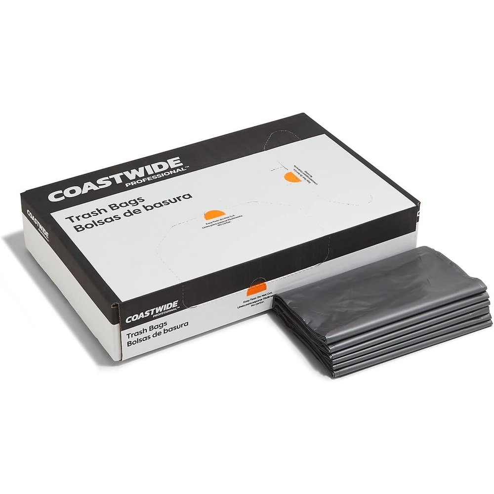 image:imageCoastwide Professional 4045 Gallon Trash Bag 39 x 47 Low Density 17 mil Silver 50 BagsBox