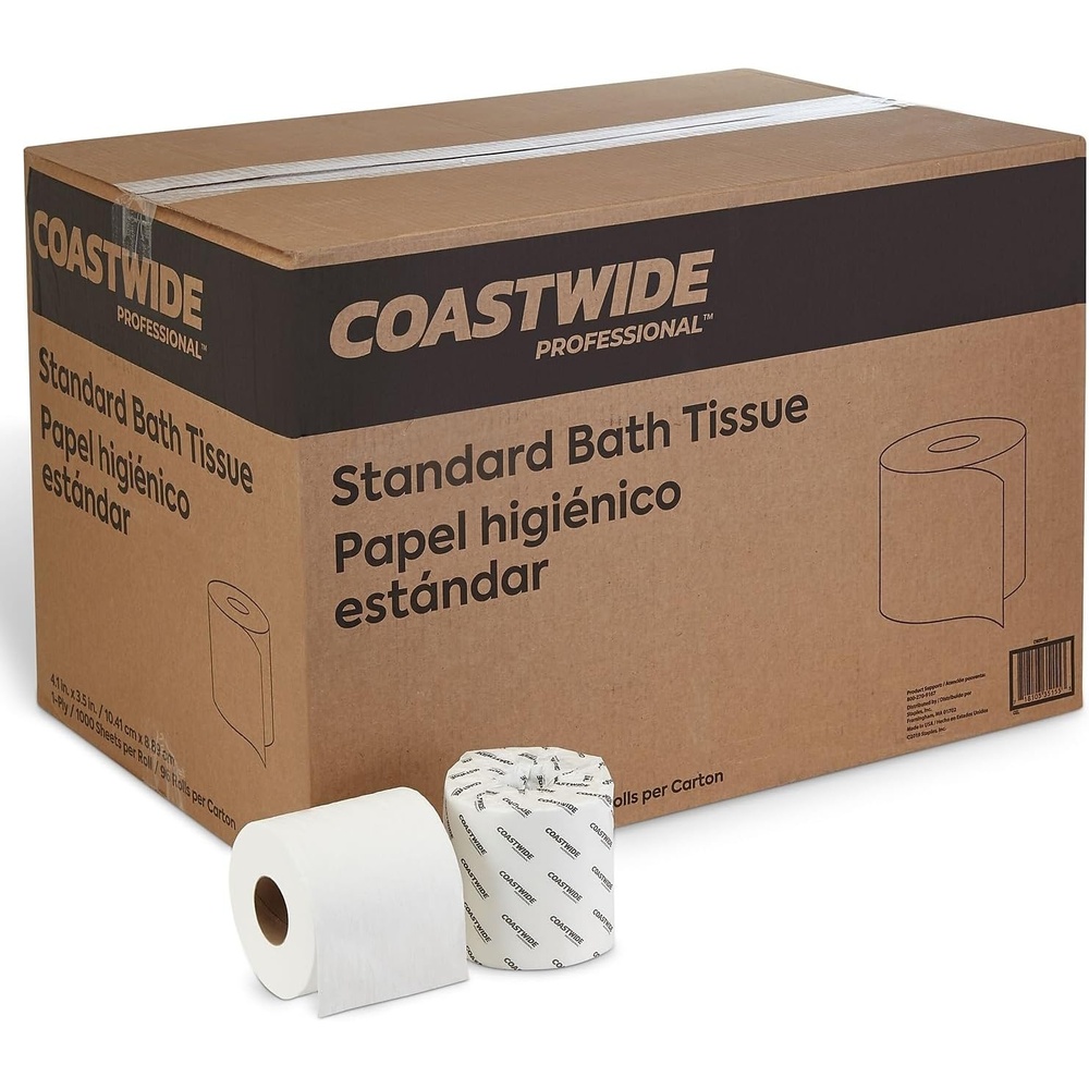image:imageCoastwide Professional Recycled Toilet Paper 2ply White 550 SheetsRoll 80 RollsCarton1 000 Sheets per Roll