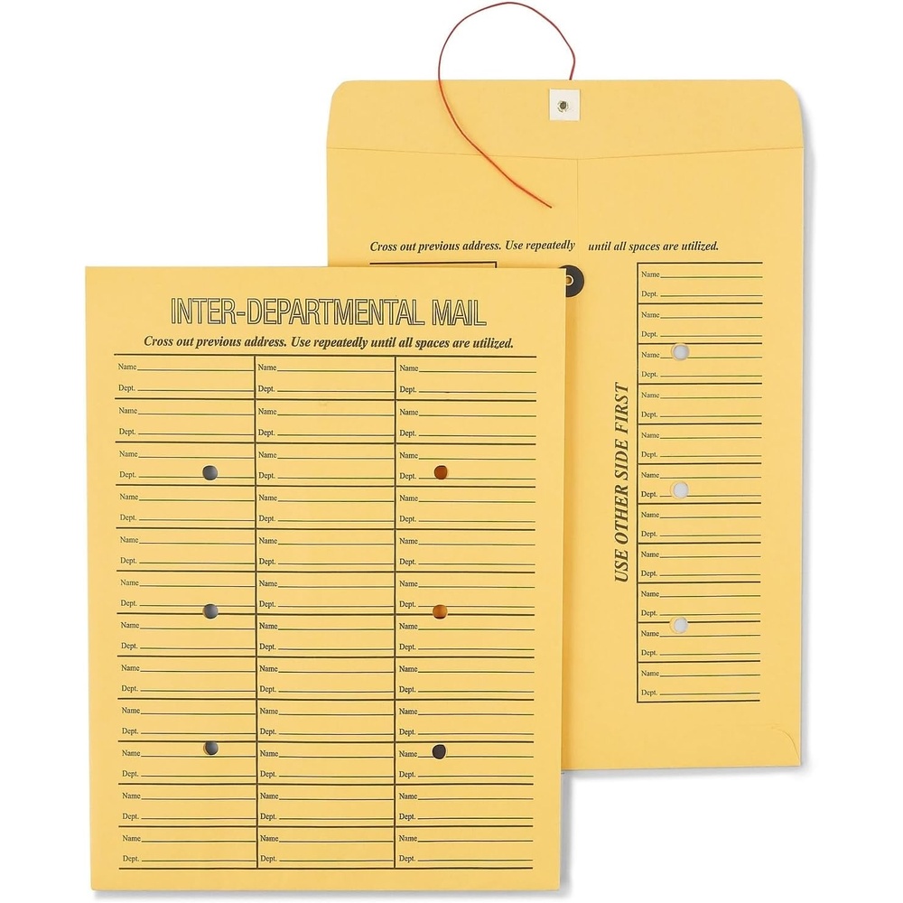 image:imageStaples ButtonandString InterDepartmental Envelopes 10 13 Brown Kraft Durable Construction 100Box