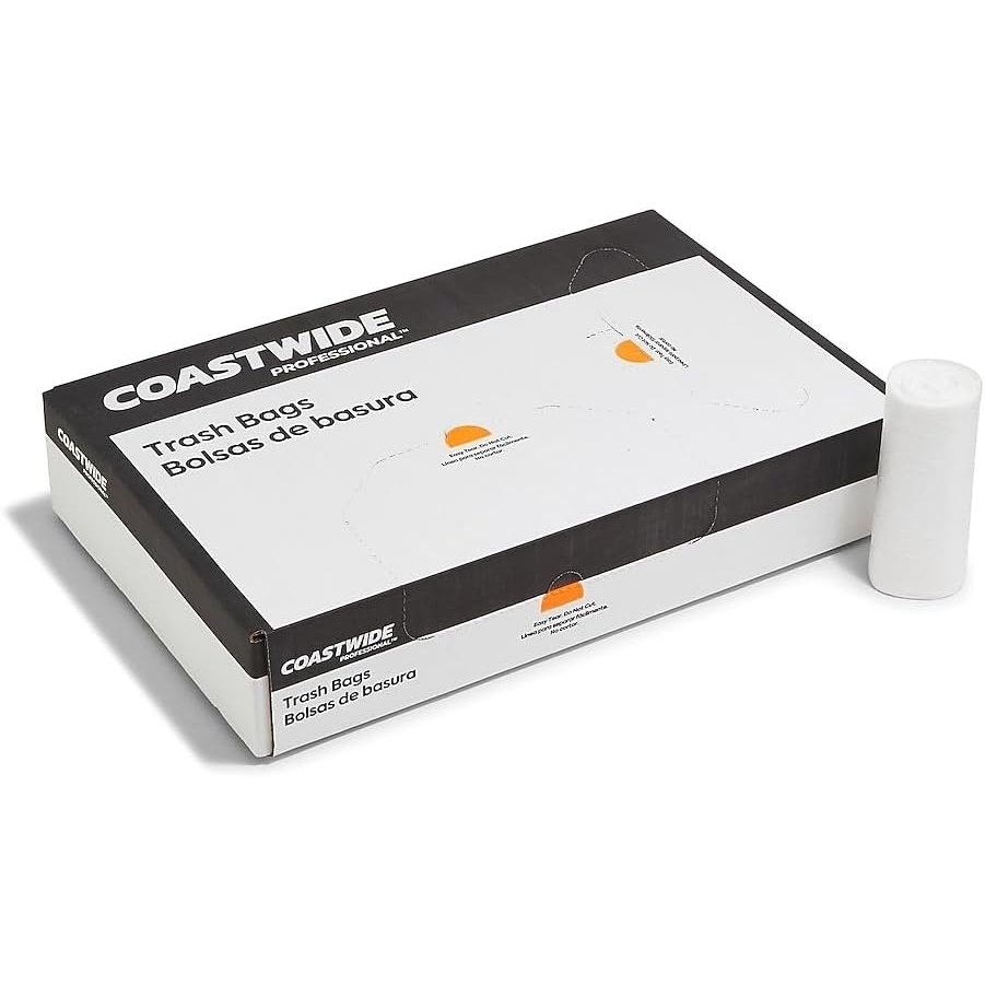 image:imageStaples Coastwide Professional 10 Gallon Trash Bag 24 x 24 High Density 6 mic Natural 1000 BagsBox