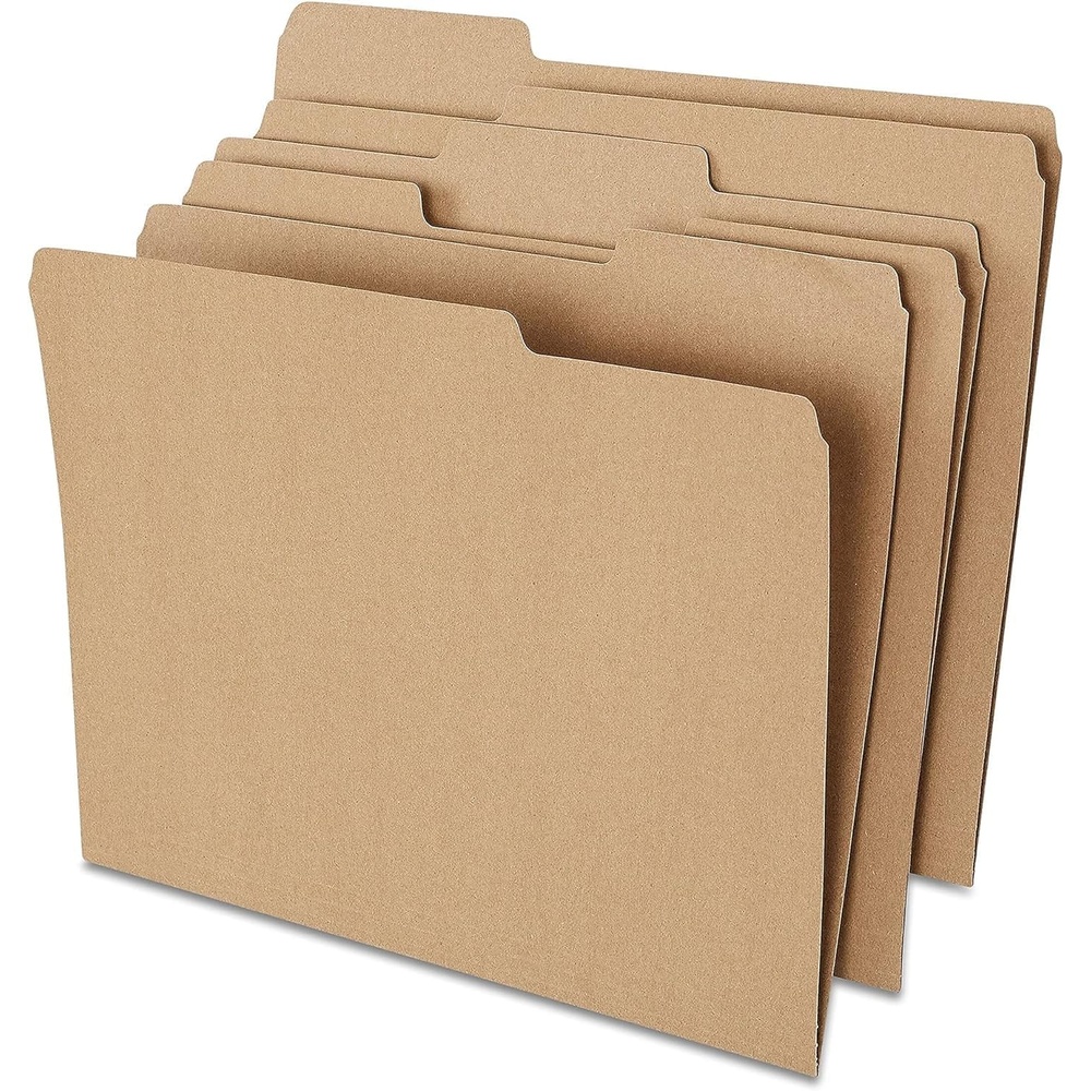 image:imageStaples File Folders Letter Size 13Cut Tabs Assorted Colors Durable 105Point Paper Stock 100PackKraft