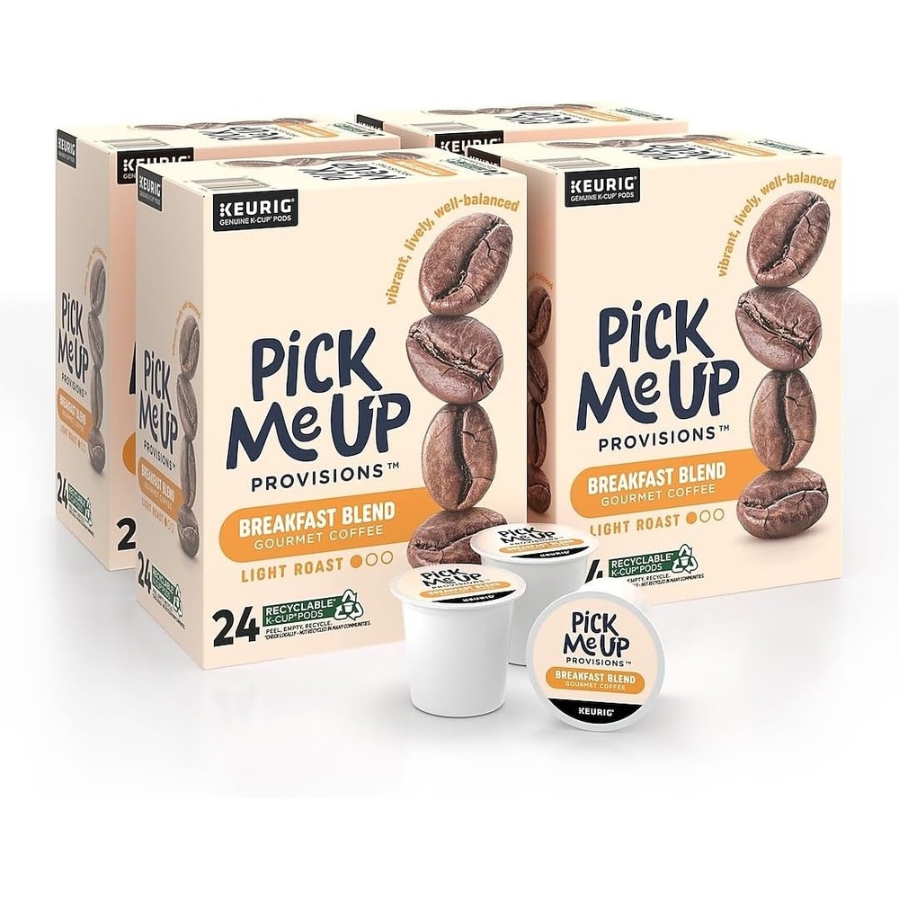 image:imageStaples Pick Me Up Provisions Single Serve Coffee Capsules and Pods Breakfast Blend Light Roast 96 Count K Cup Compatible Single Serve Coffee Breakroom Office 100 Arabica Coffee1 Count Pack of 96