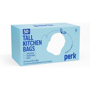 image:imagePERK 13 Gallon Kitchen Trash Bag Low Density 09 Mil50 Pack