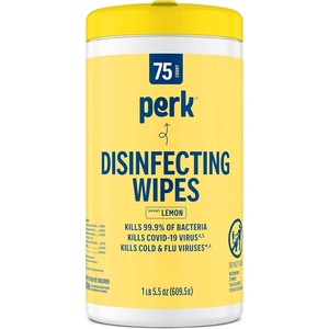 image:imagePerk Disinfecting Wipes Fresh Scent 75 WipesCanister 6Pack  MultiSurface Cleaning Wipes for Home Office amp Classroom1 Count Pack of 1