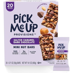 image:imagePick Me Up Provisions Mini Peanut Butter Dark Chocolate Nut Bar 20 Bars Perfect for Lunches Protein SnackSalted Caramel