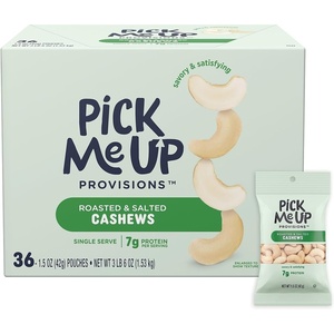 image:imagePick Me Up Provisions Roasted amp Salted Peanuts 36 SingleServe 2 oz Bags HighProtein Snack Packs for Work Travel amp LunchesCashews