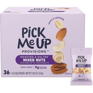 image:imagePick Me Up Provisions Roasted amp Salted Peanuts 36 SingleServe 2 oz Bags HighProtein Snack Packs for Work Travel amp LunchesMixed Nuts