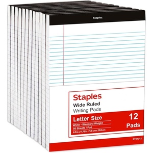 image:imageSTAPLES Legal Pads 85 x 11 Wide Ruled Perforated 50 SheetsPad 12Pack85 x 1175