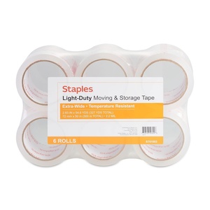 image:imageSTAPLES Lightweight Moving amp Storage Tape 283 x 546 Yards Clear  6Roll Pack