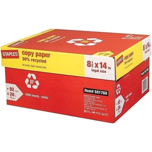 image:imageStaples 30 Recycled 11x17 Paper 20 lbs 92 Bright 500Ream For Office School amp Home85 x 14