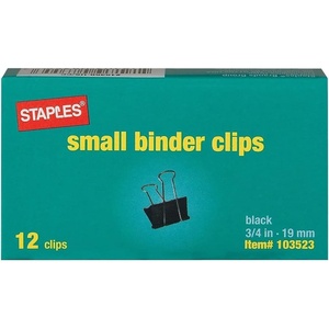 image:imageStaples Medium Binder Clips 063 Capacity Black 144 ClipsPack ST3200312 Pack