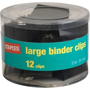 image:imageStaples Medium Binder Clips 063 Capacity Black 144 ClipsPack ST32003288 Pack