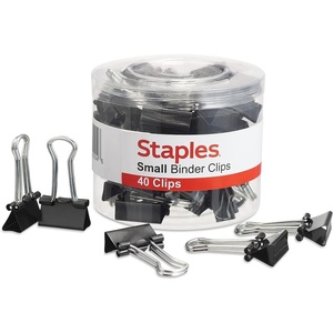 image:imageStaples Medium Binder Clips 063 Capacity Black 144 ClipsPack ST3200340 Pack