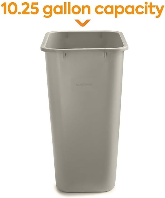 image:imageCOASTWIDE Professional Indoor Trash Can Without Lid Black Soft Molded Plastic 7 Gallon CW56429Beige