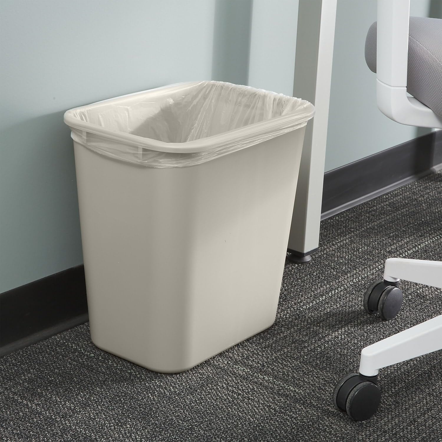 image:imageCOASTWIDE Professional Indoor Trash Can Without Lid Black Soft Molded Plastic 7 Gallon CW56429Beige