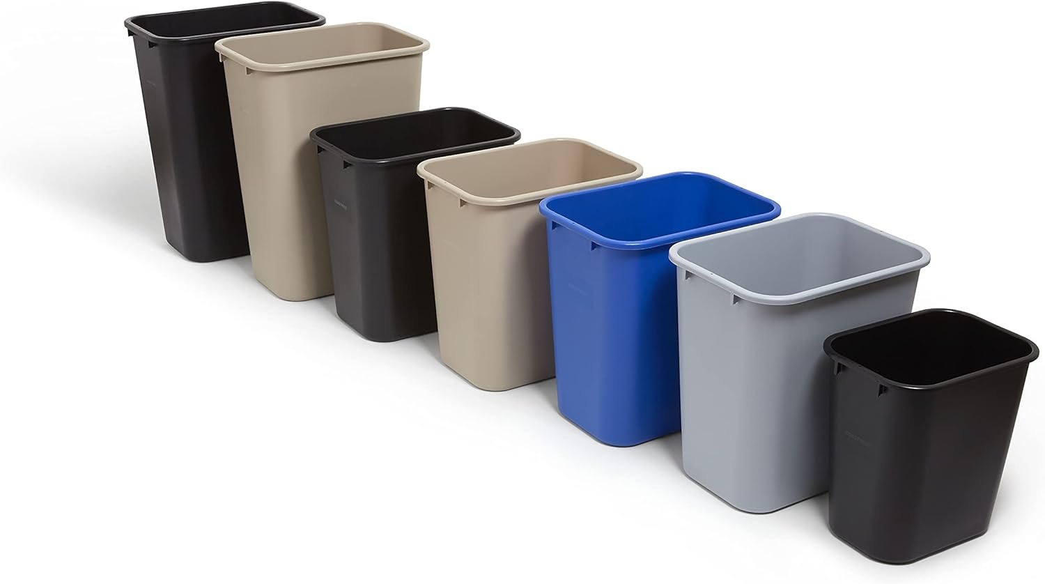 image:imageCOASTWIDE Professional Indoor Trash Can Without Lid Black Soft Molded Plastic 7 Gallon CW56429Beige