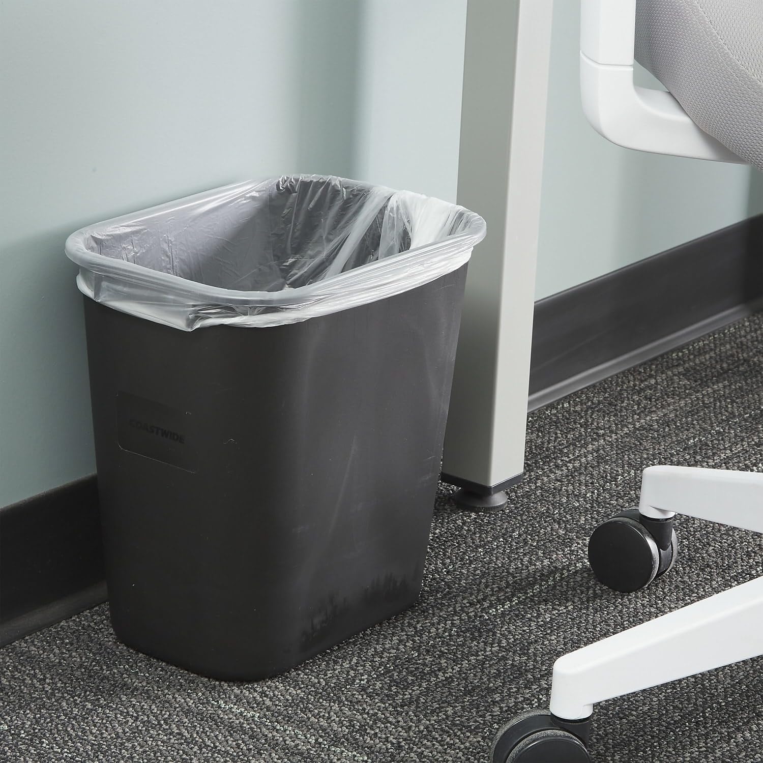 image:imageCOASTWIDE Professional Indoor Trash Can Without Lid Black Soft Molded Plastic 7 Gallon CW56429Black