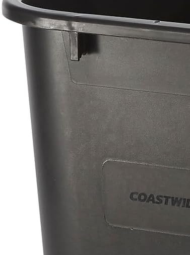 image:imageCOASTWIDE Professional Indoor Trash Can Without Lid Black Soft Molded Plastic 7 Gallon CW56429Black