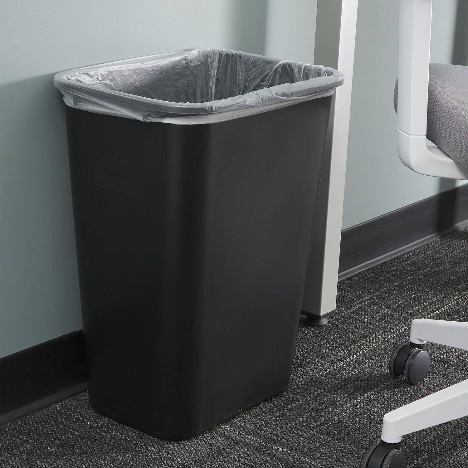 image:imageCOASTWIDE Professional Indoor Trash Can Without Lid Black Soft Molded Plastic 7 Gallon CW56429Black