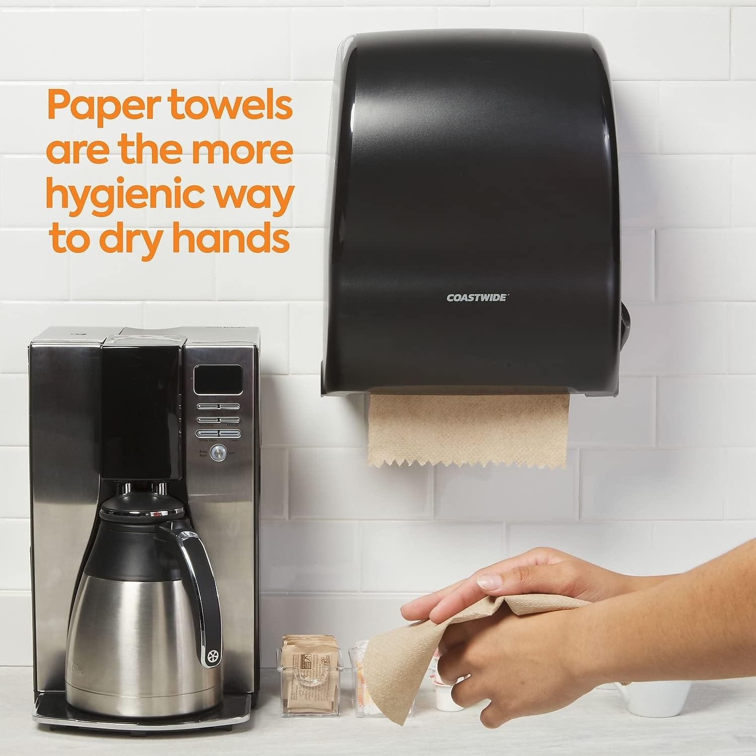 image:imageCoastwide Professional Recycled Hardwound Paper Towels 1Ply 800 ftRoll 6 RollsCarton