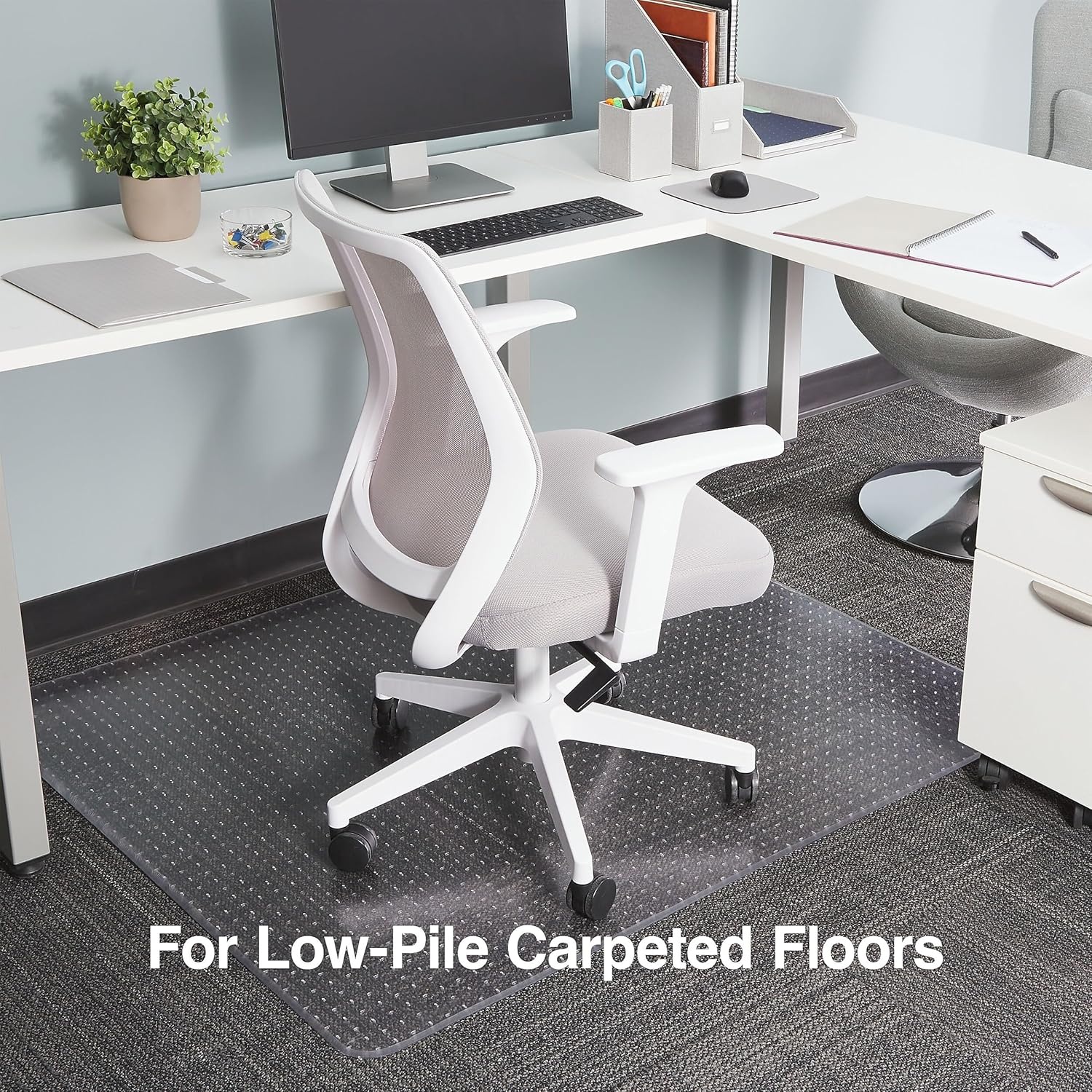 image:imageStaples Office Chair Mat Clear Floor Mats LowPile Carpets 60 x 46 Inch Smooth Glide45 x 53