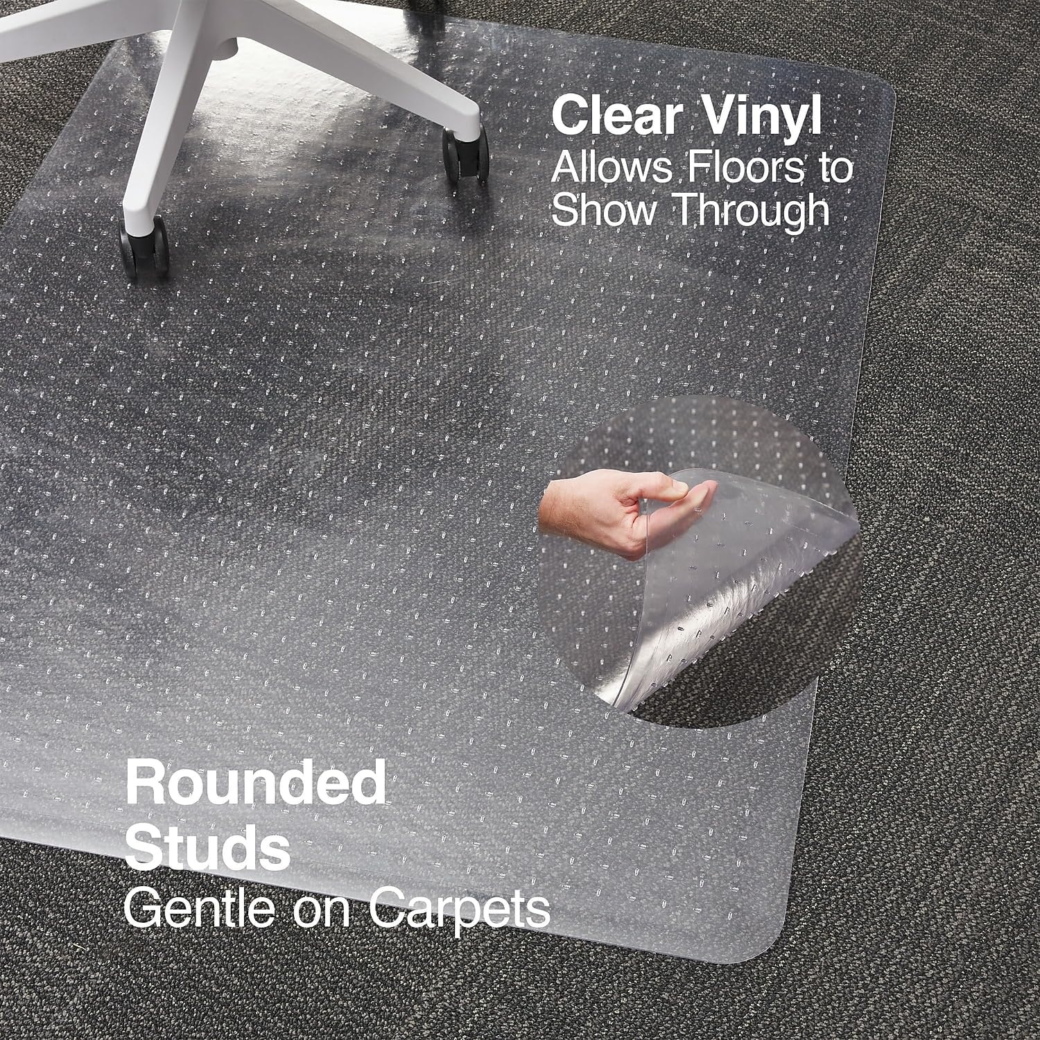image:imageStaples Office Chair Mat Clear Floor Mats LowPile Carpets 60 x 46 Inch Smooth Glide46 x 60