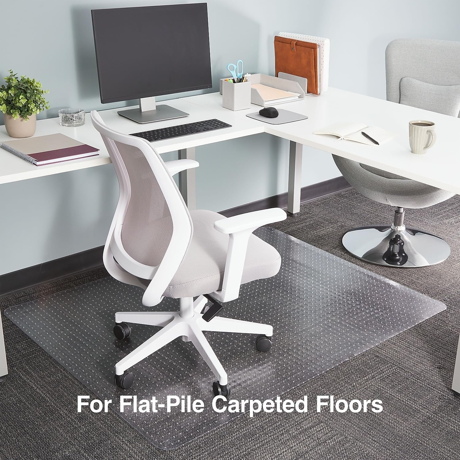 image:imageStaples Office Chair Mat Clear Floor Mats LowPile Carpets 60 x 46 Inch Smooth Glide46 x 60