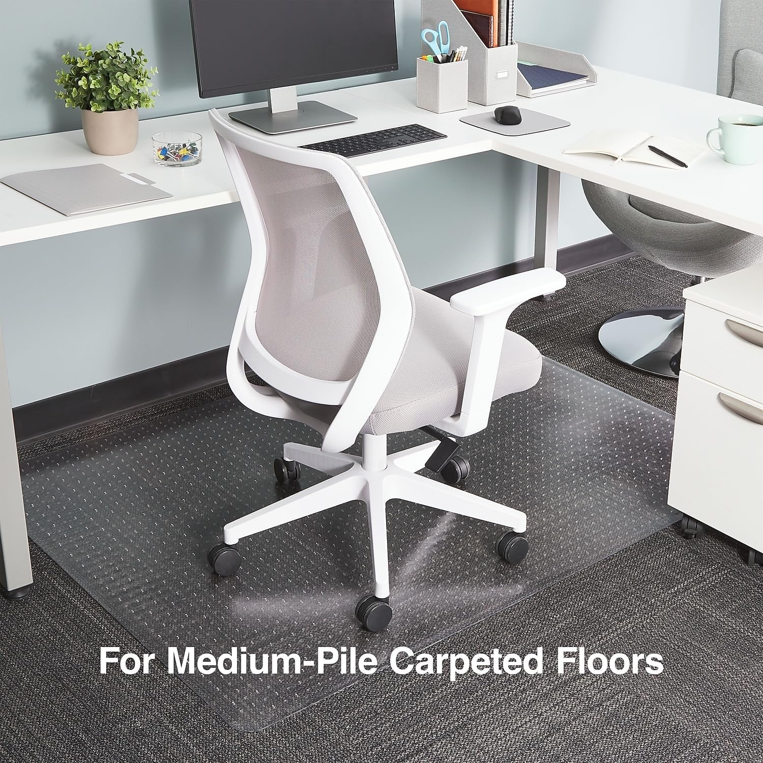 image:imageStaples Office Chair Mat Clear Floor Mats LowPile Carpets 60 x 46 Inch Smooth Glide46 x 60
