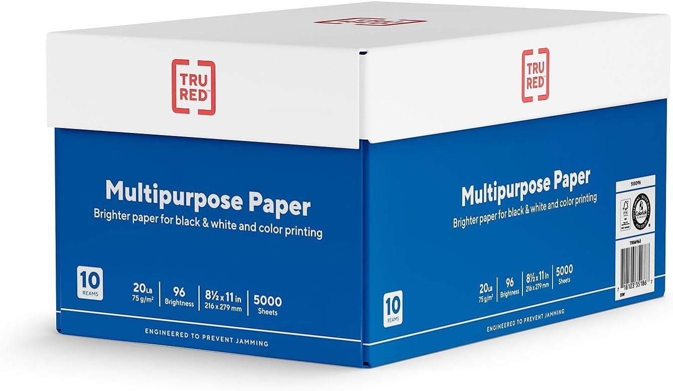 image:imageTRU RED Printer Paper 85 x 11 inch 20 lbs For Office School amp Home85 x 11