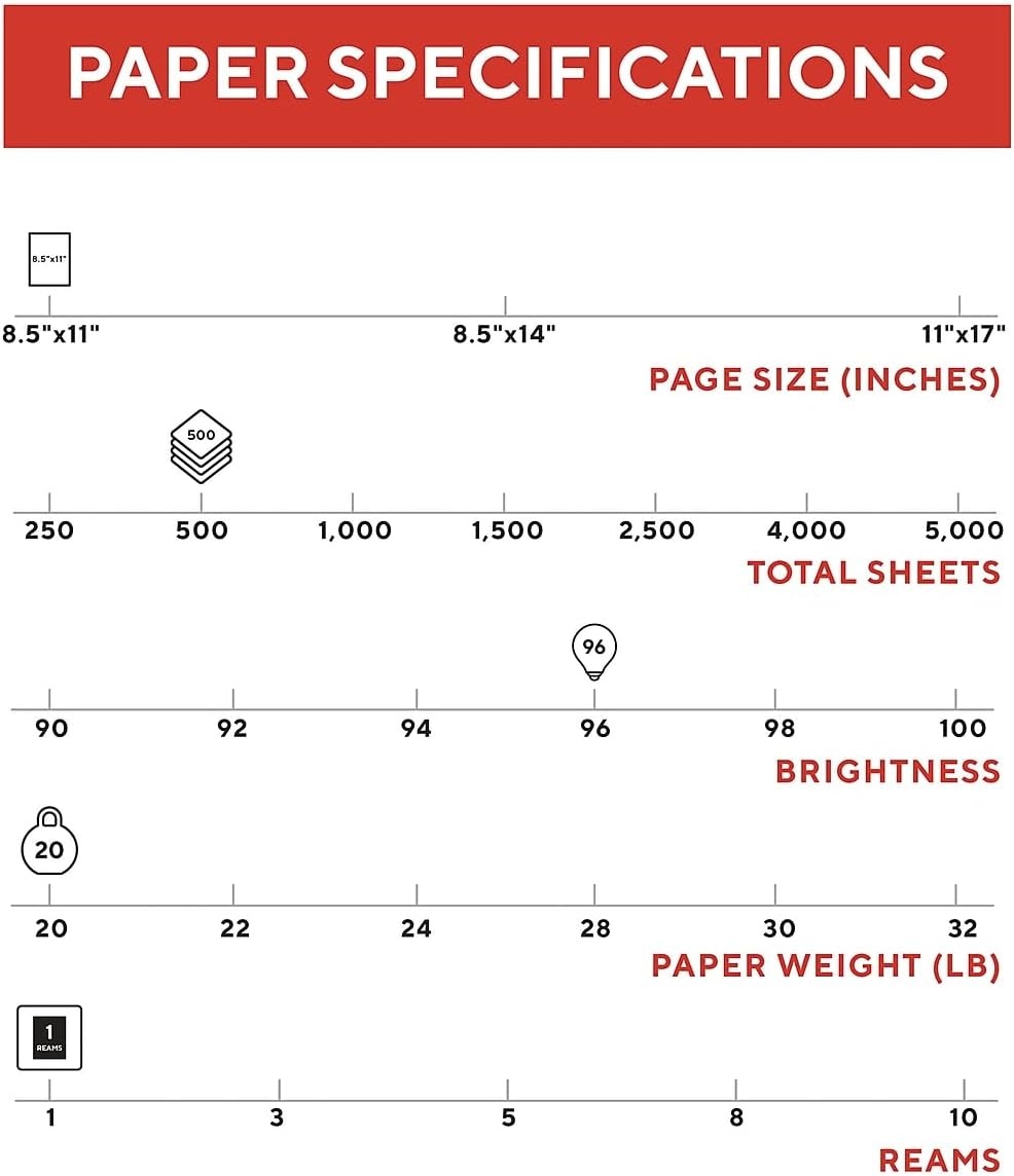 image:imageTRU RED Printer Paper 85 x 11 inch 20 lbs For Office School amp Home85 x 11