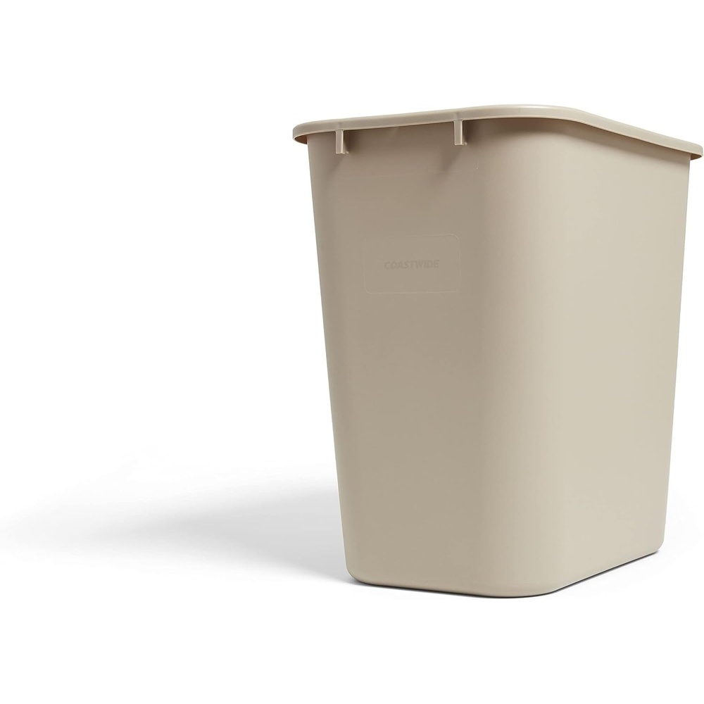 image:imageCOASTWIDE Professional Indoor Trash Can Without Lid Black Soft Molded Plastic 7 Gallon CW56429Beige